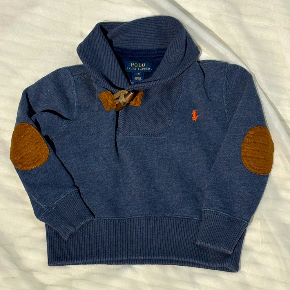 Polo Ralph Lauren Toddler Boys 2T Shawl Collar Sweater Elbow Patches